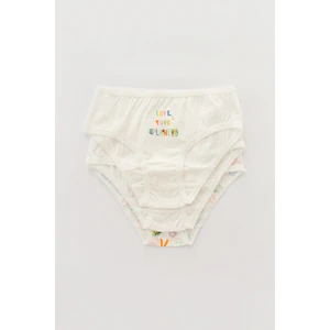 Beyaz Kız Çocuk Planet 3lü Slip Külot