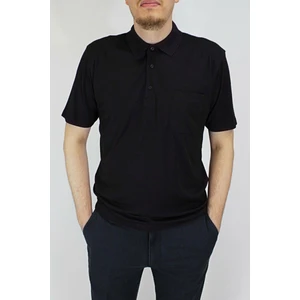 Erkek Petek Yaka Cepli Düz Baba T-Shirt