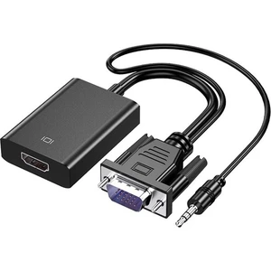 Aktif VGA To HDMI 3.5mm Aux Kablo + Micru USB Dönüştürücü