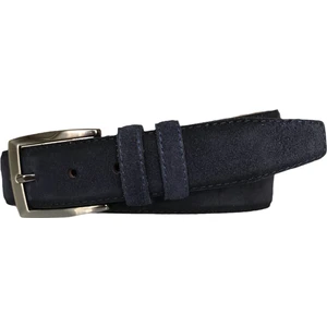 Goderi Süet Deri 3.5 cm Lacivert Klasik, Kumaş Pantolon Kemeri