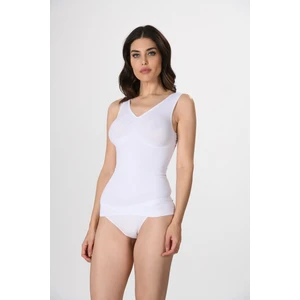 1002 Bayan Kalın Askılı Beyaz Korseli Atlet