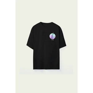 Erkek Katana Kılıcı Baskılı Siyah Oversize