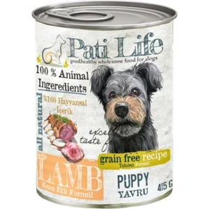 Pati Life 12’li Patilife 415 gr Yavru ( Kuzu Etli ) Mama 12 Adet Yaş Konserve Köpek Maması
