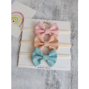 Pempem Bandana Kız Bebek 3 Lü Fiyonk Bandana Set