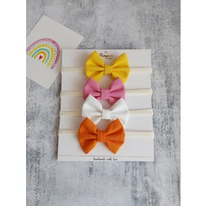 Pempem Bandana Kız Bebek 4 Lü Fiyonk Bandana Set