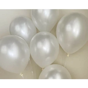 Bal10 Dünyası 12 Inç Metalik Beyaz Balon 10'lu