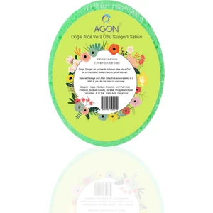 Doğal El Yapımı Aloe Vera Özlü Sabunlu Vücut Duş Süngeri