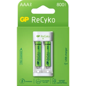 Gp Recyko E211 USB Aa-Aaa Şarj Cihazı Gp Recyko 800 Mah Aaa Ince Pil 2'li