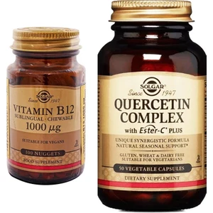 Vitamin B12 1000 Mcg 100 Kapsül +Solgar Quercetin Complex With Ester-C Plus 50 Tablet