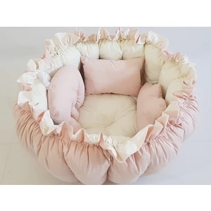Babynest Dünyası Açık Pudra Krem Yuvarlak Babynest Uyku ve Oyun Minderi