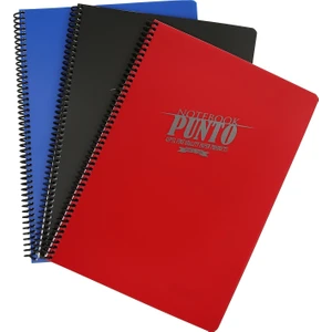 Punto Spiralli PP Kapak A4 80 Yaprak Çizgili Okul Defteri 3'lü Set