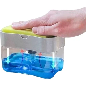 Bulaşık Sabunu Hazneli Otomatik Basmalı Süngerlik Pompalı Sünger Tutucu