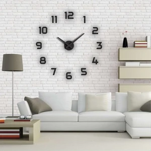 Mrv Dekor Dekoratif 3D Mdf Duvar Saati Siyah