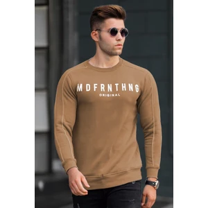 Kahverengi Bisiklet Yaka Sweatshirt 5319