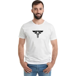 The Last Of Us Part 2 Logo Baskılı Beyaz Erkek Örme Tshirt