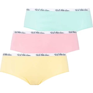 U.S. Polo Assn. Kadın Mint - Sarı - Pembe 3 Lü Şort