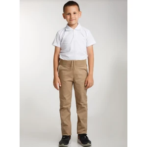 Beli Ribanalı Tam Lastikli Kanvas Kumaş Okul Pantolonu