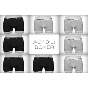 Aly Erkek Likralı Karışık 8 Li Lüx Boxer