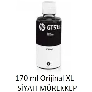 Hp GT51 Xl Siyah Mürekkep Xl Yüksek Kapasite 170 ml
