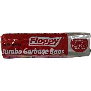 Endüstriyel Jumbo Siyah Çöp Torbası 80 x 110 cm 400 gr 10'lu x 20 Paket