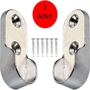 Askı Flanşı Krom Oval Dolap Elbise Askı Aparatı 2 Adet