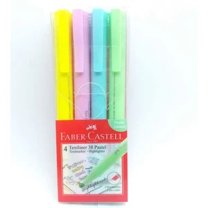Pastel Renkler Fosforlu Kalem 4'lü 1 Paket Faber Castell Textliner Pastel Renkler Kesik Uçlu