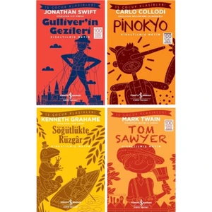 Gulliver'in Gezileri - Pinokyo - Söğütlükte Rüzgar - Tom Sawyer, 4 Kitap.