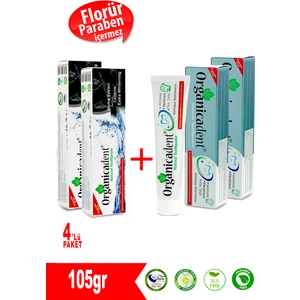 Doğal Diş Macunu Aktif Karbonlu Beyazlatıcı Etki 4'lü Paket Alkol ve Paraben İçermez