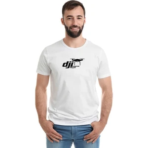 Dji Phantom Pilot Drone Vinyl Decal Baskılı Beyaz Erkek Örme Tişört