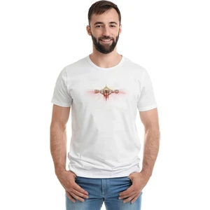 Diablo Baskılı Beyaz Erkek Örme T-shirt