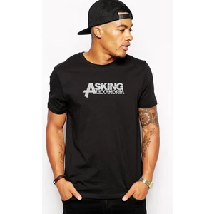 Asking Alexandria Yazı Baskılı Siyah Erkek Örme Tshirt