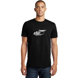 Dji Phantom Pilot Drone Vinyl Decal Baskılı Siyah Erkek Örme Tshirt