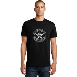 Rock'n Roll Baskılı Siyah Erkek Örme Tişört