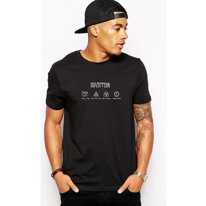 LED Zeppelin Baskılı Siyah Erkek Örme Tshirt