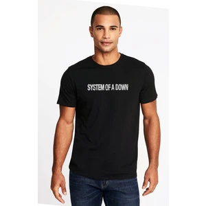 System Of A Down Baskılı Siyah Erkek Örme Tshirt