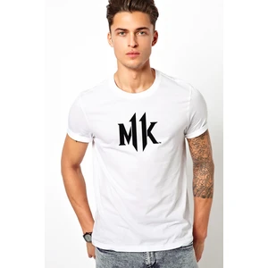 Mortal Kombat Baskılı Beyaz Erkek Örme Tshirt