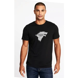 G O T Stark Baskılı Siyah Erkek Örme Tshirt