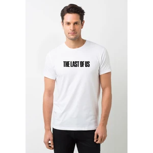 The Last Of Us Logo Baskılı Beyaz Erkek Örme Tshirt