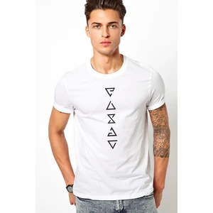 The Witcher Signs Dikey Baskılı Beyaz Erkek Örme Tshirt
