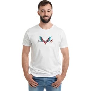 Devil May Cry 5 Logo Baskılı Beyaz Erkek Örme Tshirt