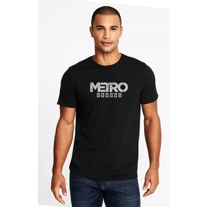 Metro Exodus Logo Baskılı Siyah Erkek Örme Tshirt