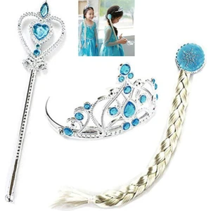 Karlar Ülkesi Frozen Elsataç Asa Tokalı Saç 3 Lü Set.