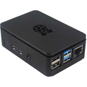 Raspberry Pi 4 Plastik Muhafaza Kutusu - Siyah (Raspberry Pi Logolu)