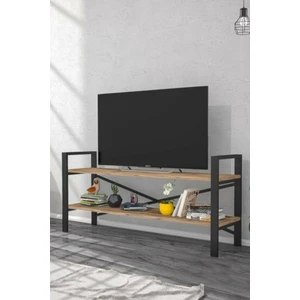 Metal Tv Sehpası Raflı Tv Ünitesi Televizyon Sehpası LCD Tv Masası Ceviz MP118