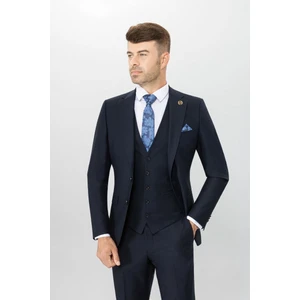 Slımfıt Duz Yeleklı Takım Elbıse