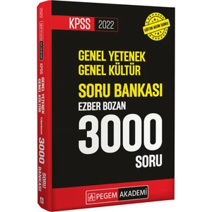 Pegem Akademi Yayıncılık 2022 KPSS Genel Yetenek Genel Kültür Ezberbozan 3000 Soru Bankası