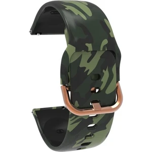 Samsung Uyumlu Gear S3 Classic - Frontier Için Desenli Silikon Kordon Yeşil Kamuflaj