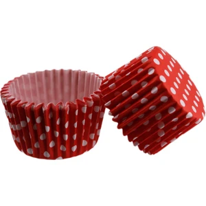 Eminönü Toptancı Kek Kalıbı Pet Kapsül 52X45 mm Kağıt Cupcake Kağıdı - 100 Adet  Puantiyeli Kırmızı