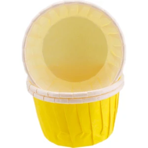 Eminönü Toptancı Cupcake Kalıbı Minik Boy Düz Renk  38*30 mm - 50 Adet  Sarı