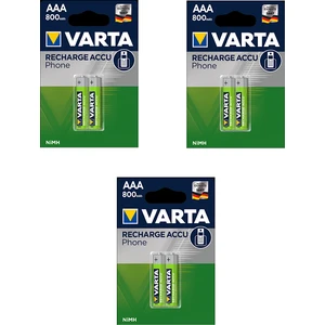 Aaa 800 Mah Recharge Accu Phone   Şarjlı Ince Kalem Pil 2 x 3'lü